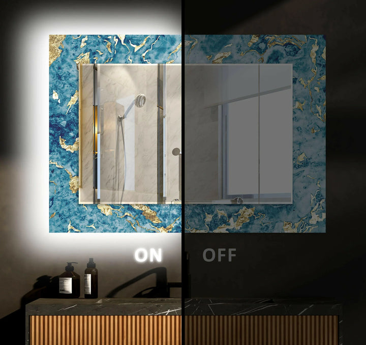 Golden Blue Wall Mirror huge mirror