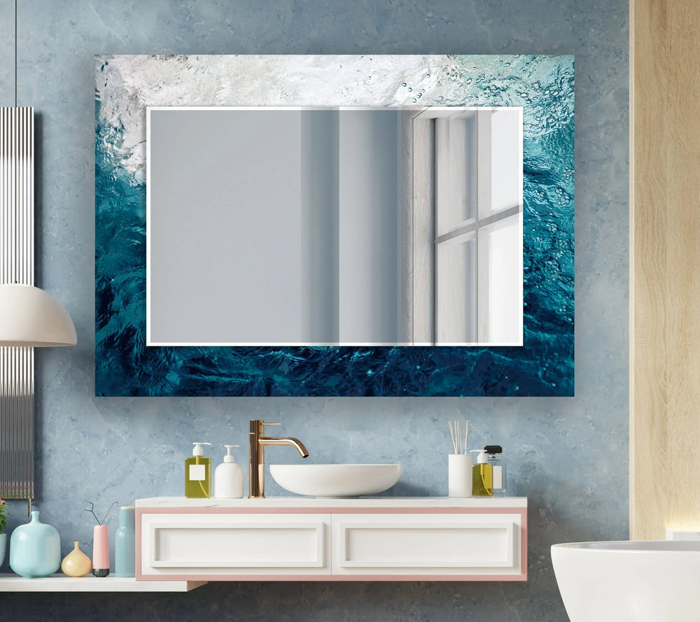 Underwater Design Wall Mirror black frame mirror