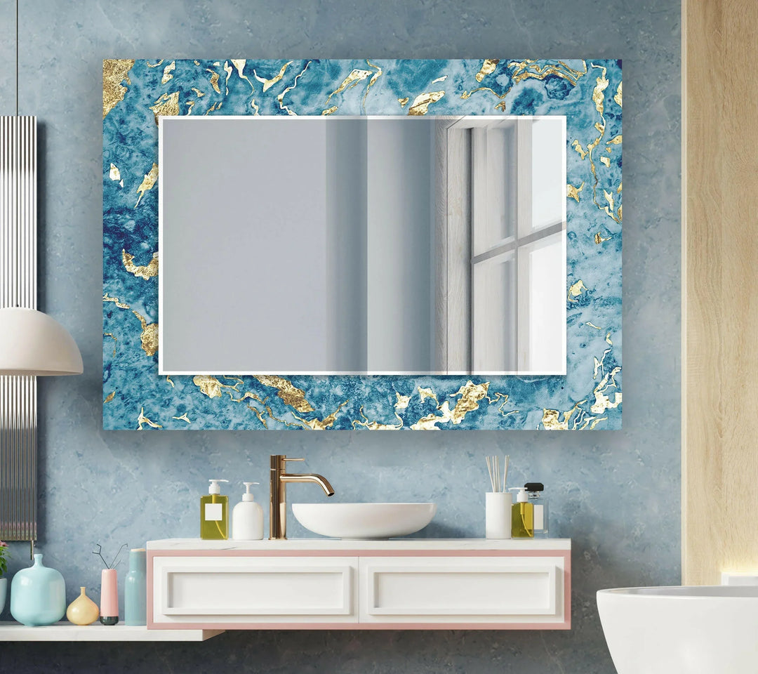 Golden Blue Wall Mirror biggest wall mirror