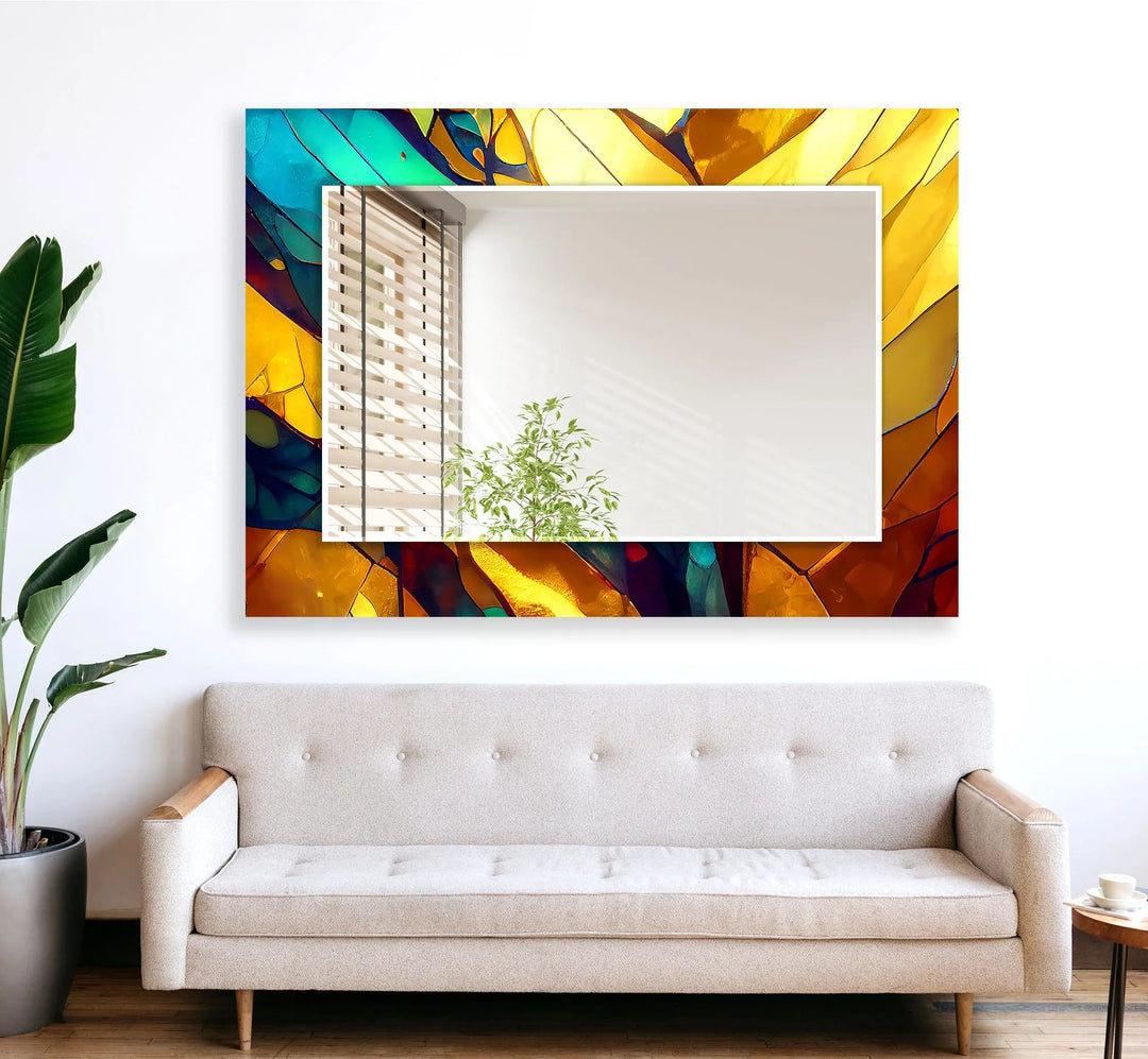 Stained Gold Wall Mirror modern mirror