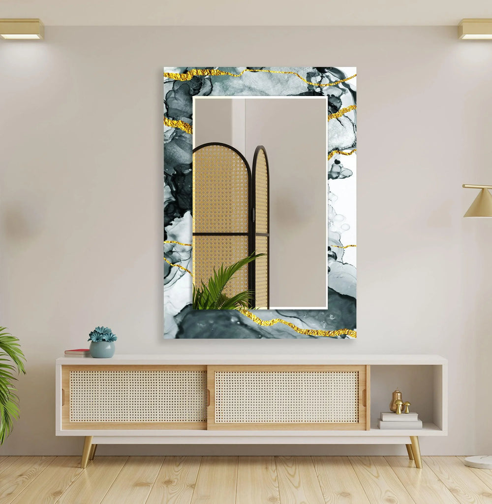 Black & Silver Golden Wall Mirror mirror wall art