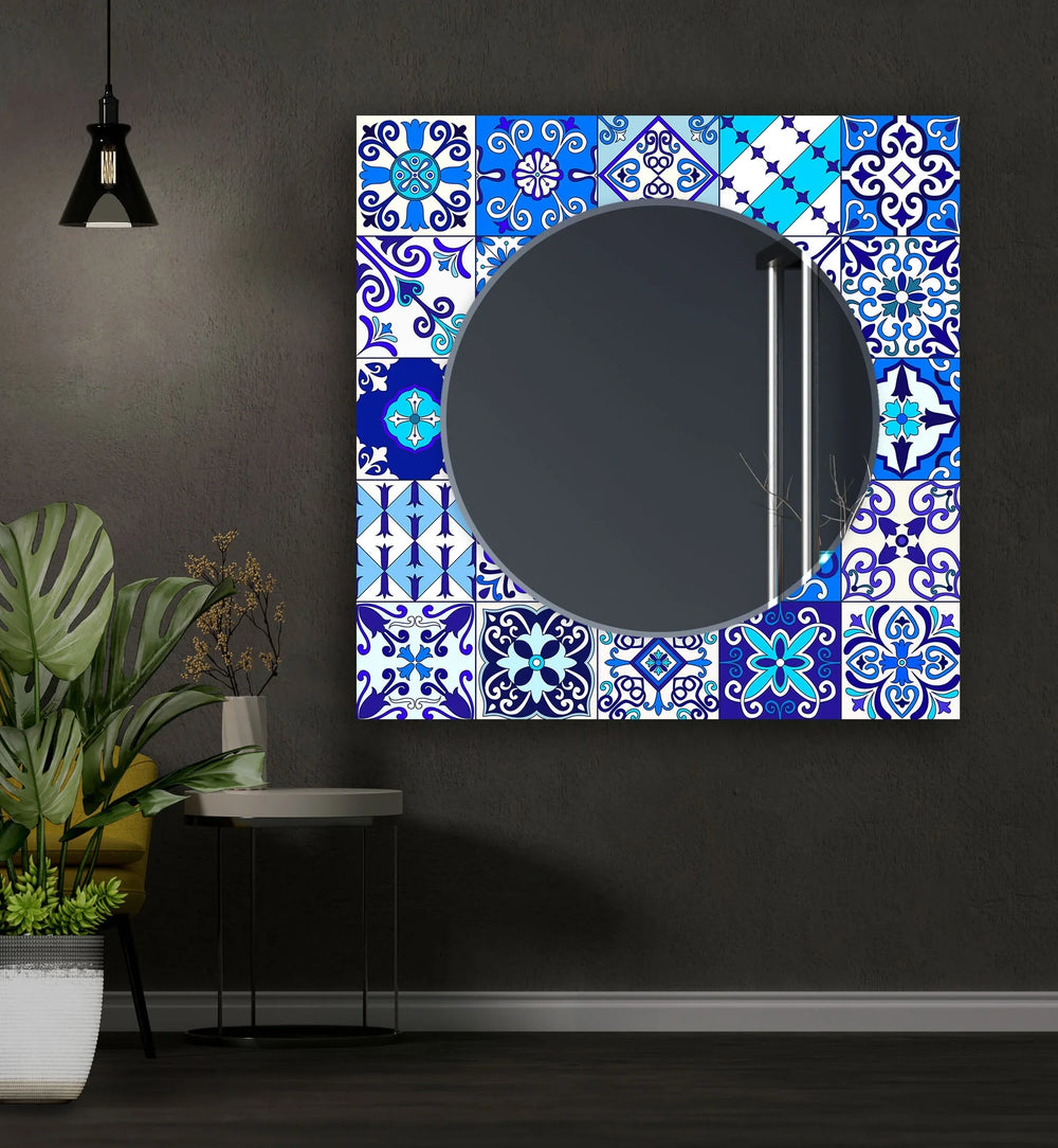 Blue Mosaic Wall Mirror - MyPhotoStation