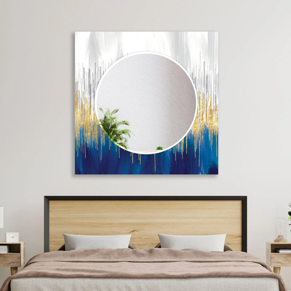 Marble Gold & Blue Wall Mirror Green Wall Mirror