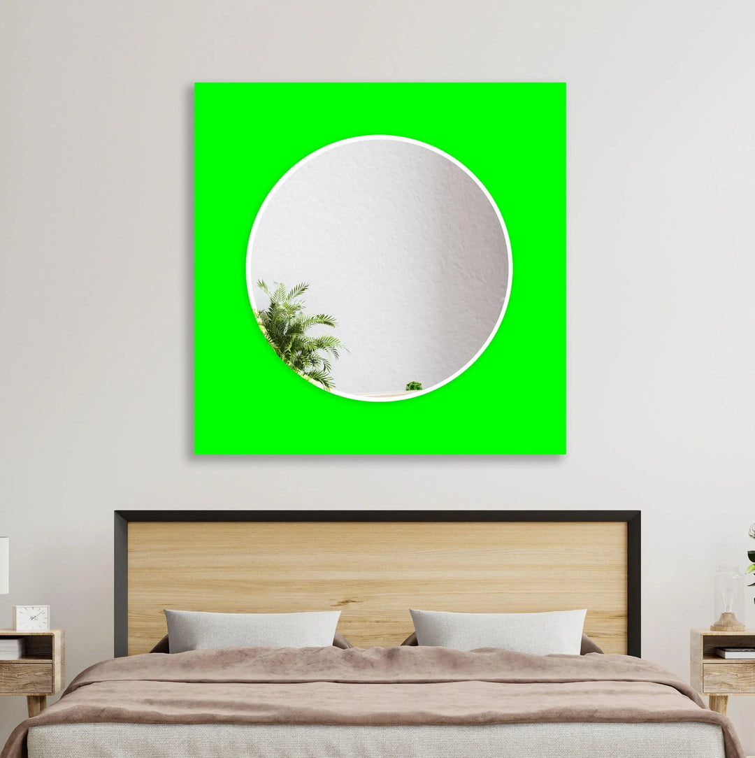 Solid Colors Round Wall Mirror Blue Wall Mirror