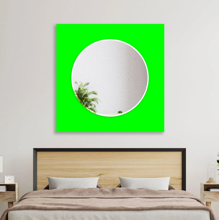 Solid Colors Round Wall Mirror Blue Wall Mirror