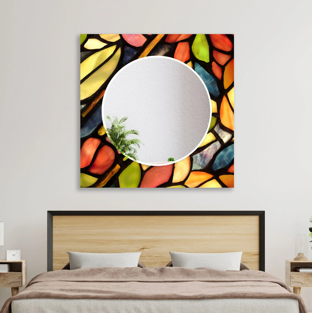 Green & Orange Leaves Wall Mirror decorative mirrors