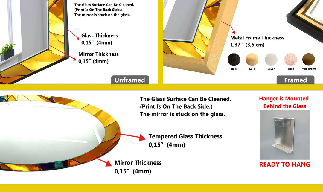 Stained Gold Wall Mirror - MyPhotoStation