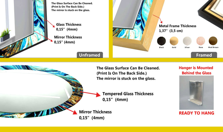 Vivid Blue Epoxy Wall Mirror - MyPhotoStation