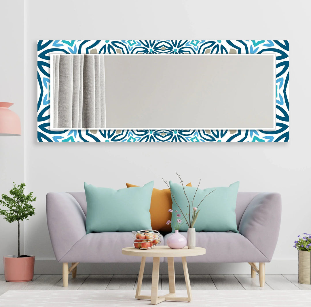 Mosaic Round Blue Wall Mirror dining room mirror