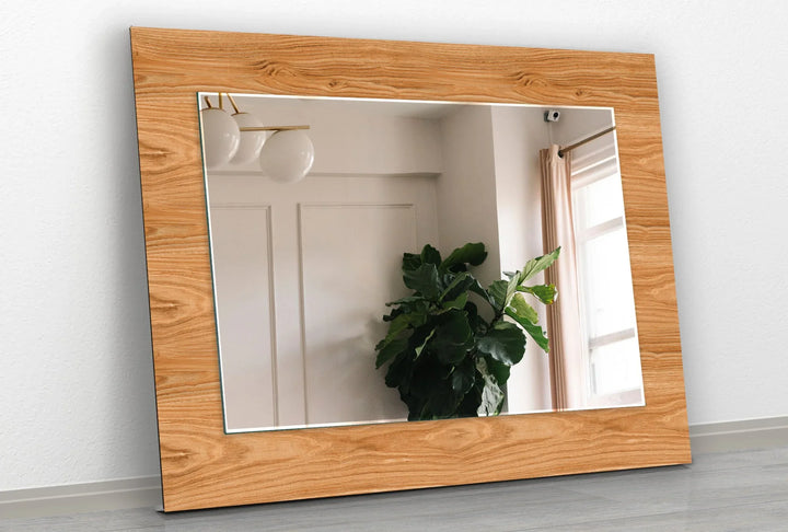 Wooden Round Wall Mirror dining room mirror