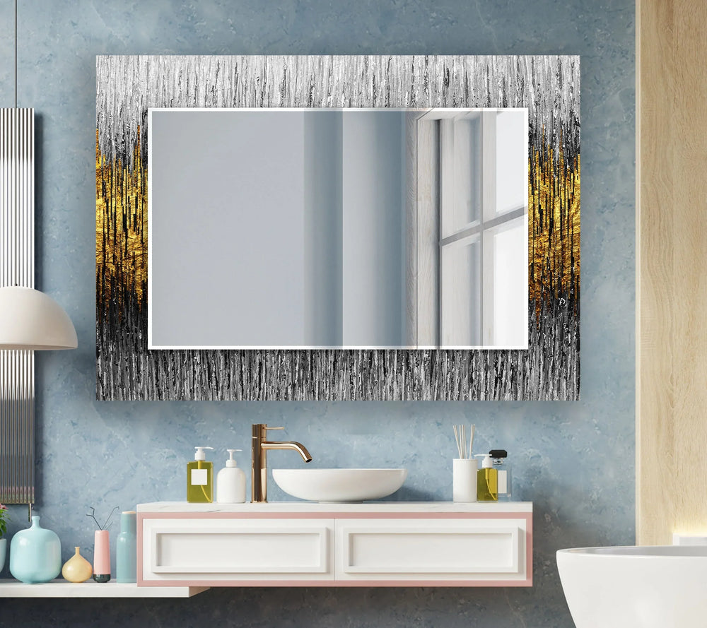 Grey Golden Details Wall Mirrors wall decorative mirror