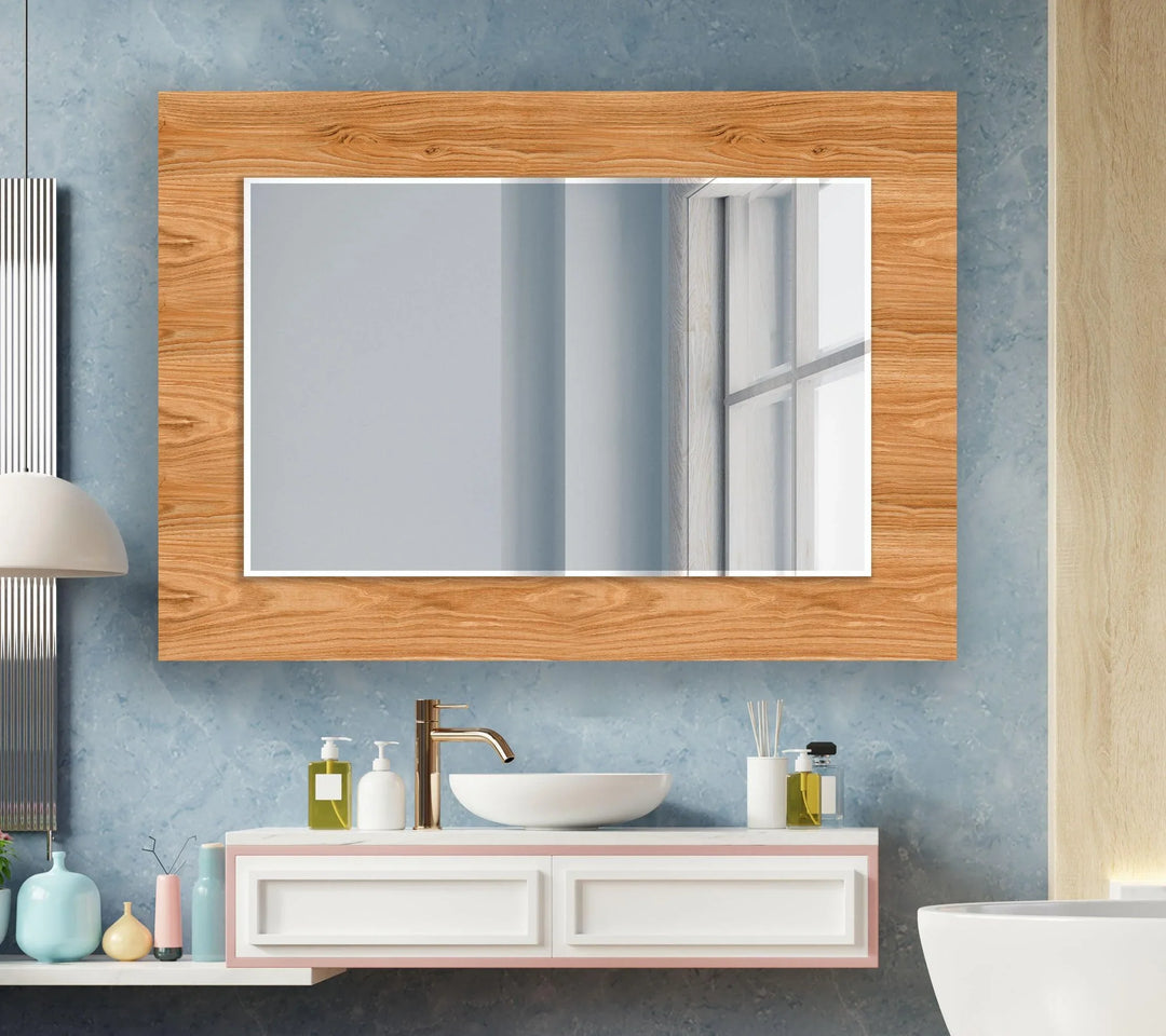 Wooden Round Wall Mirror decorative mirrors