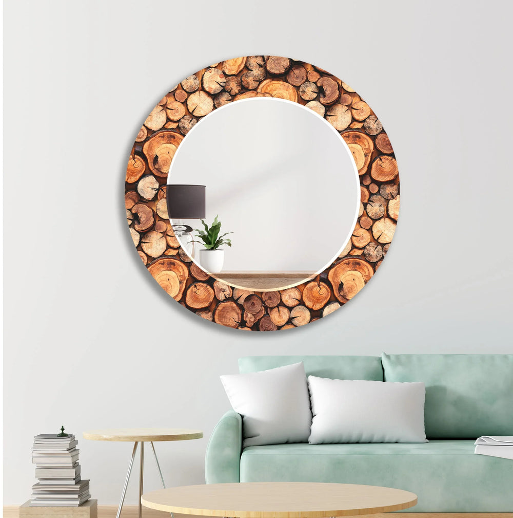 Woods Pattern Round Wall Mirror large floor mirror