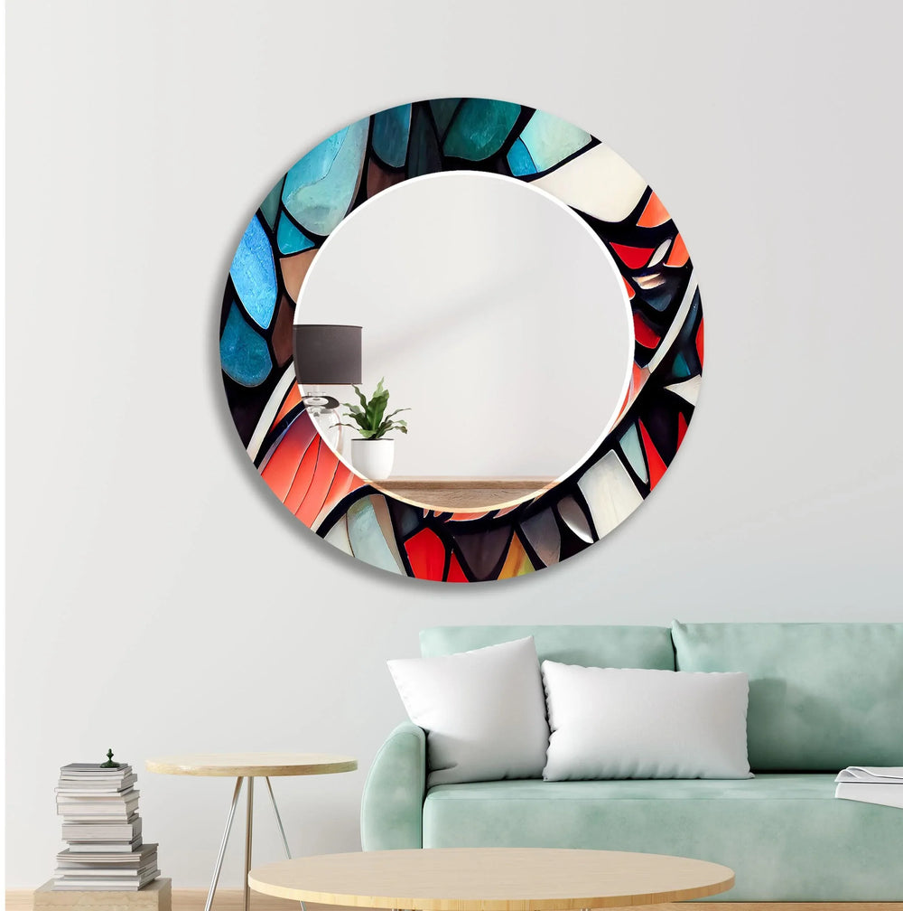Zen Spa Stones Round Wall Mirror mirror black