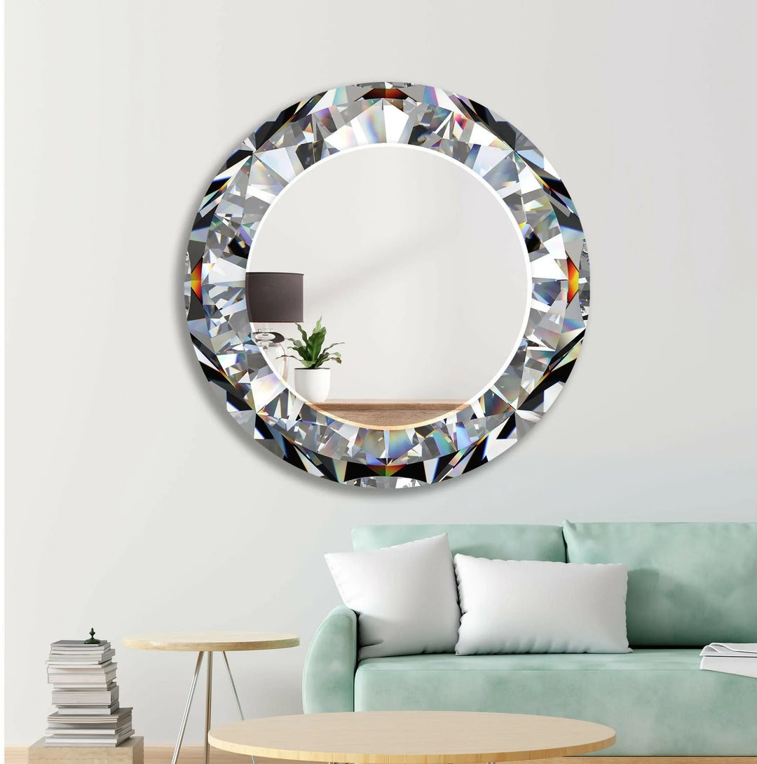 Diamond Round Wall Mirror biggest wall mirror