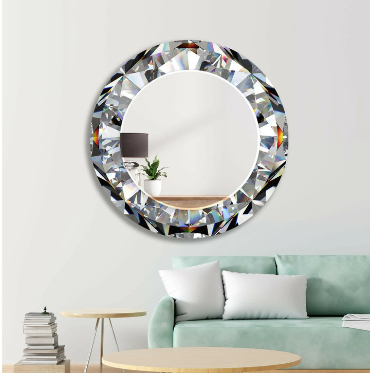 Diamond Round Wall Mirror biggest wall mirror