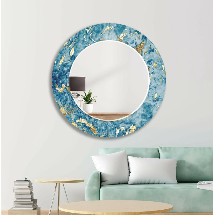 Golden Blue Wall Mirror big wall mirror