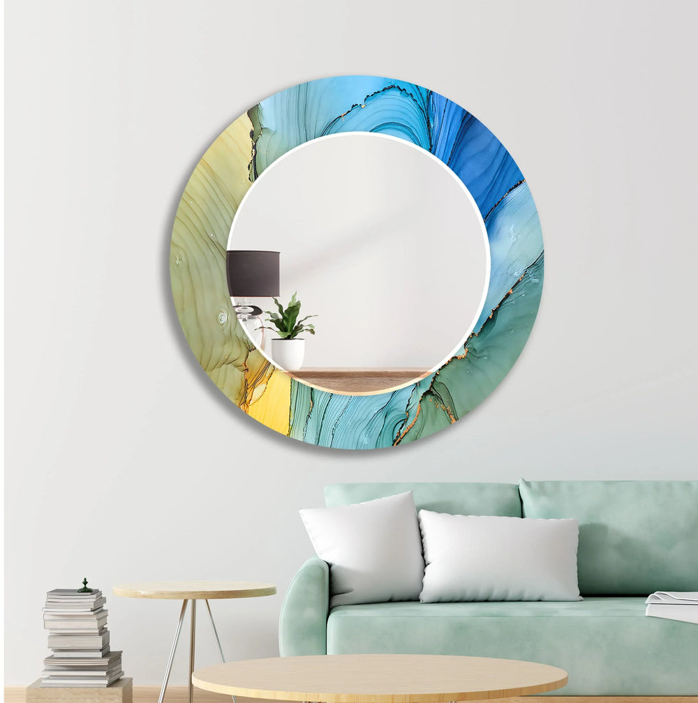 Blue Abstract Wall Mirror full body mirror