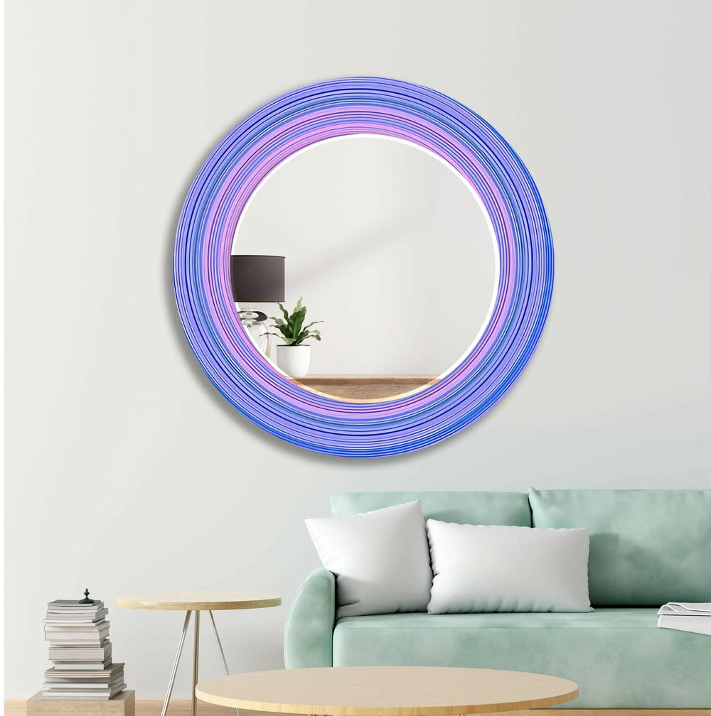 Light Purple Round Wall Mirror Entryway Wall Mirror