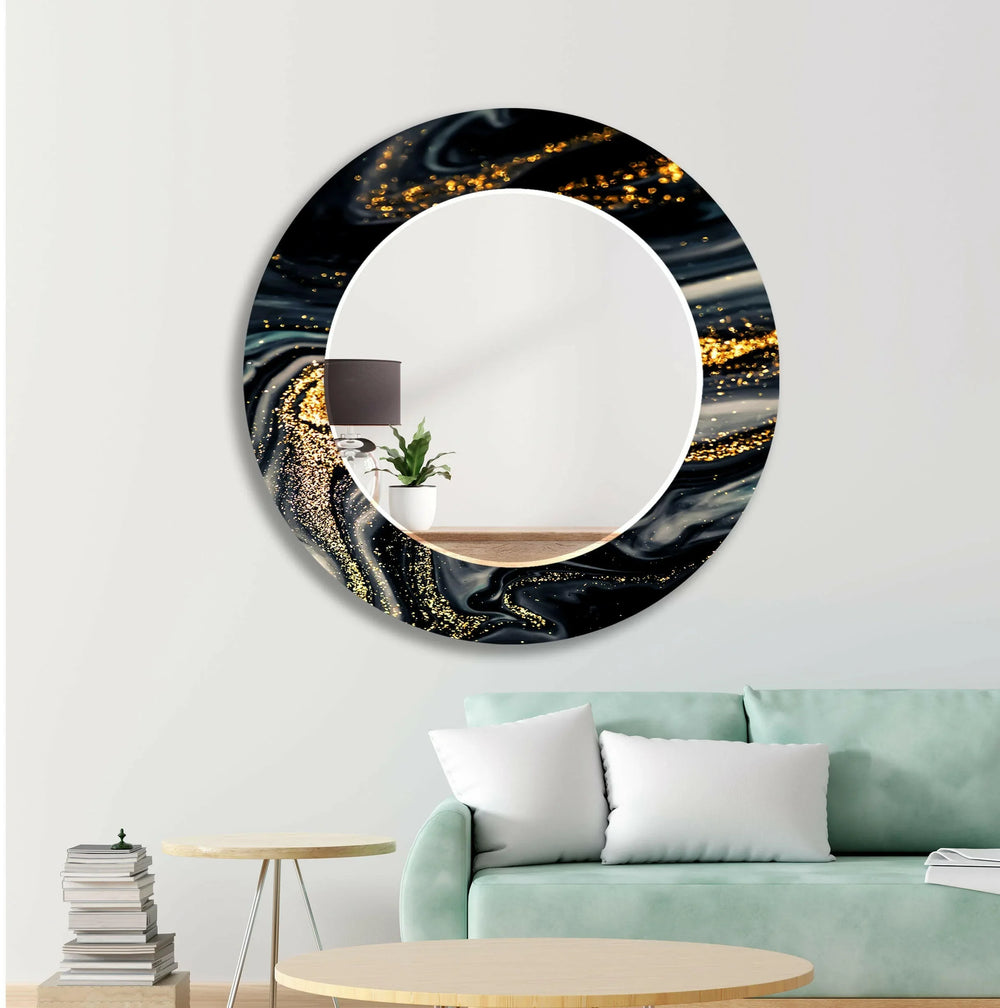 Golden Black & Silver Wall Mirror Dining Room Wall Mirror