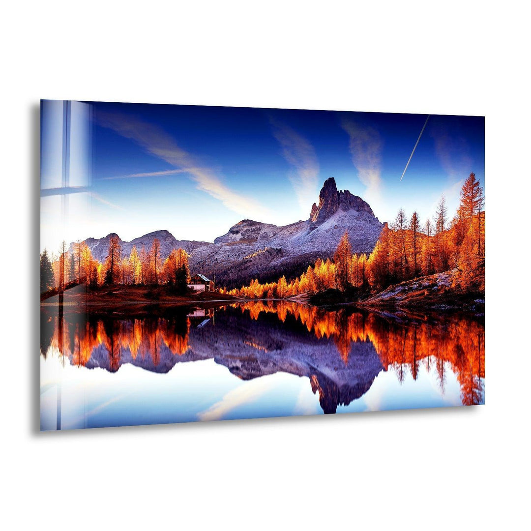 Majestic Sunset Mountains Glass Wall Art custom glass pictures, glass art prints