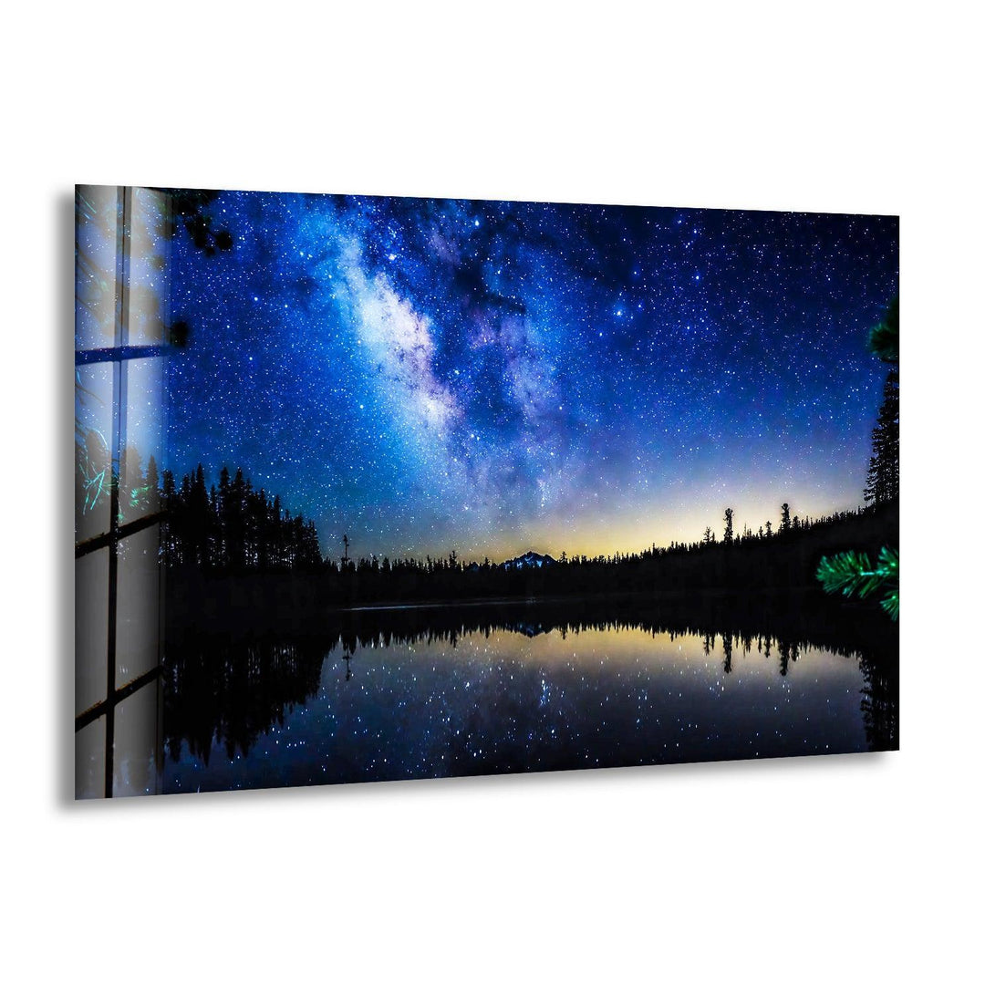 Milky Way Reflection Glass Wall Art – A Breathtaking Celestial View