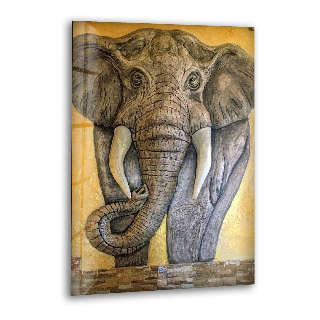 Stones Elephant Glass Wall Art print picture on glass, Tempered Glass Wall Art
