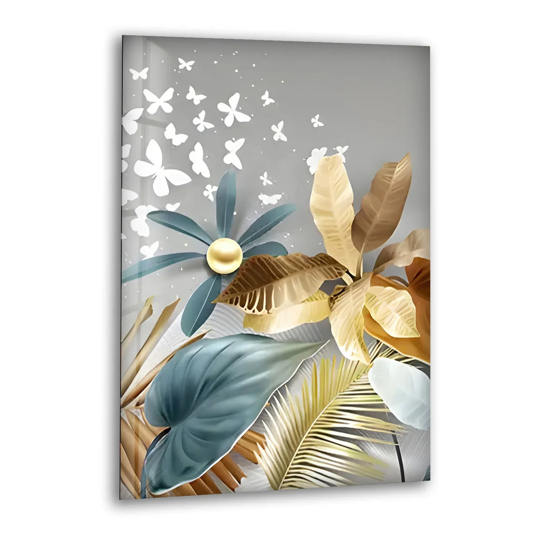 Boheme Art Flower Glass Wall Art print picture on glass, Tempered Glass Wall Art