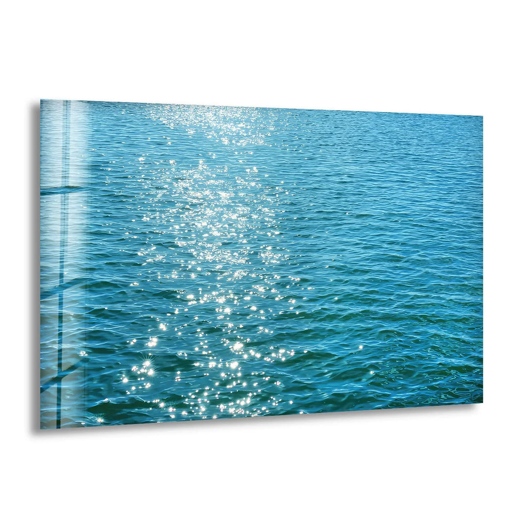 Sunlit Ocean Surface Wall Art – Minimalist Sea Glass Print - MyPhotoStation