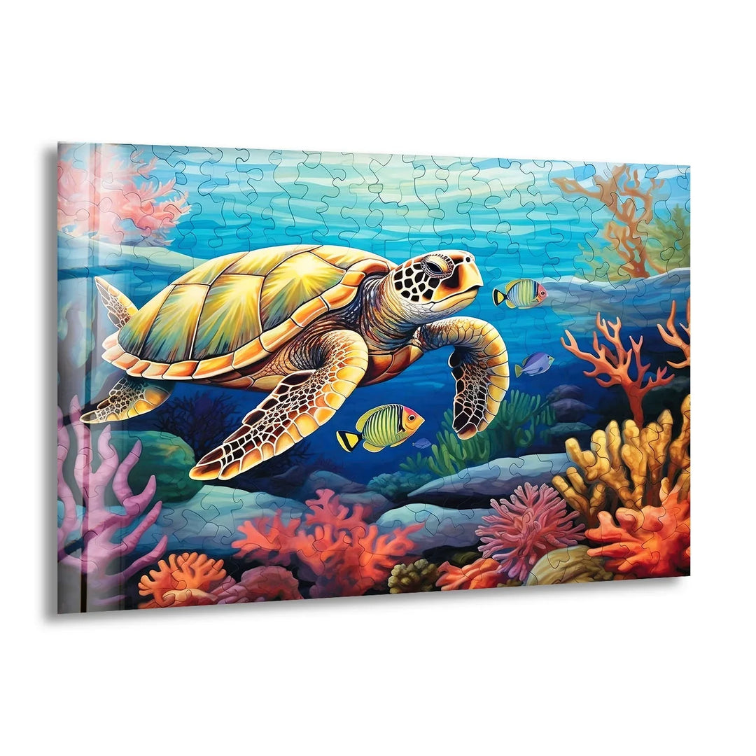 Sea Turtle Puzzle Glass Wall Art stained glass wall art, stained glass wall decor