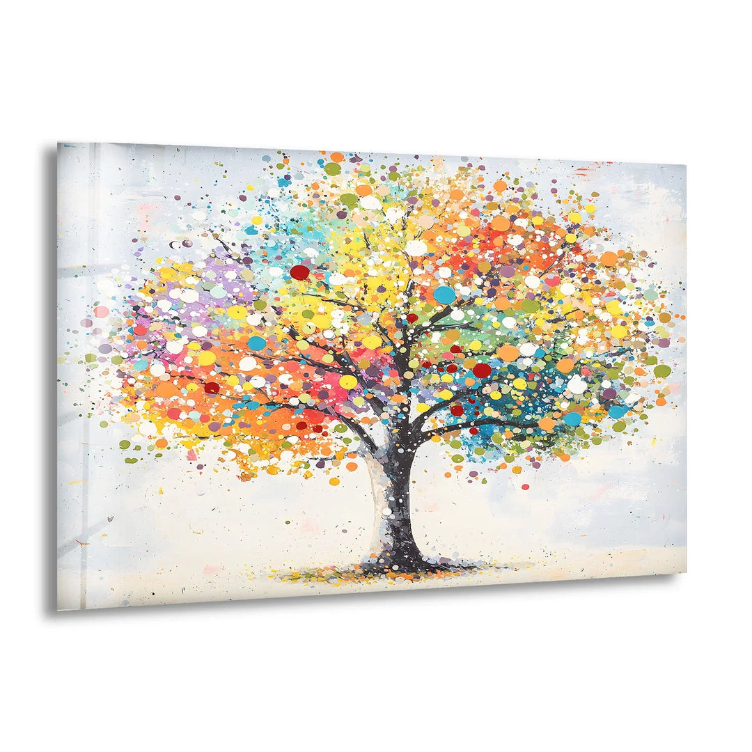 Color Splash Tree Glass Wall Art glass wall decor, glass wall art decor