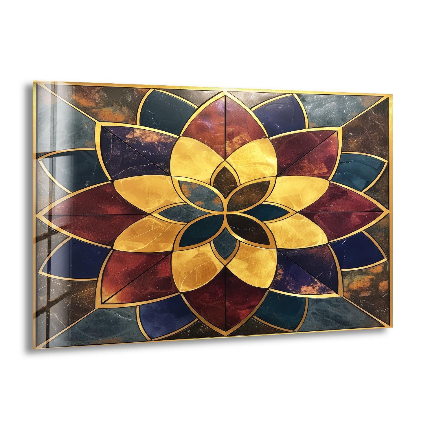Marble Lotus Flower Stained Glass Wall Art – Elegant Decor – MyPhotoStation