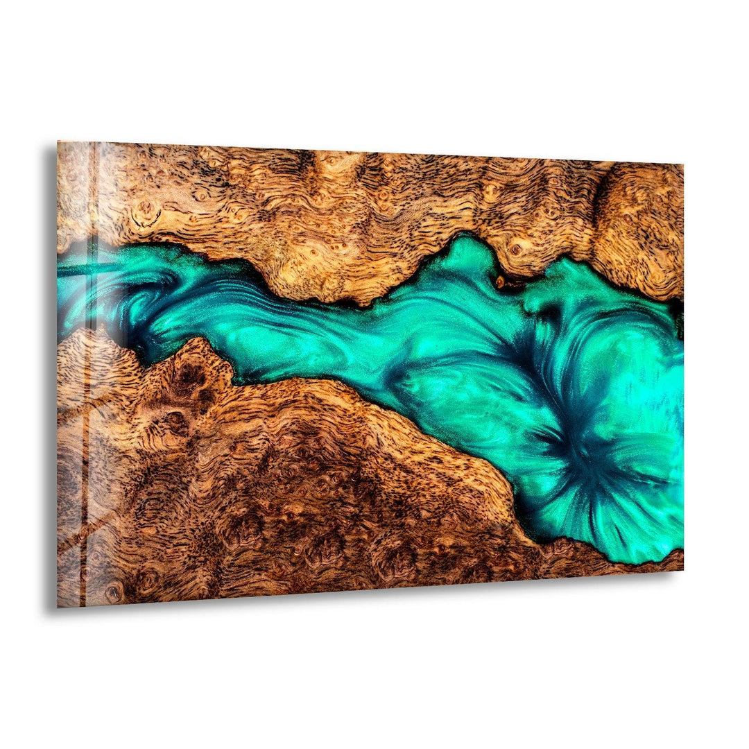 Copper Epoxy Pattern Abstract Glass Wall Art glass image printing, glass prints from photos