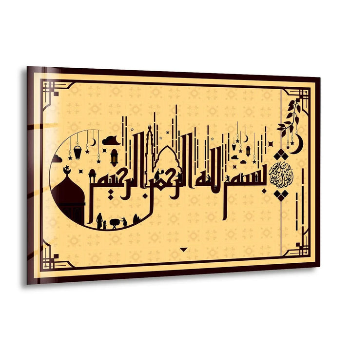 Calligraphy Style Design Glass Picture Prints | Modern Wall Art