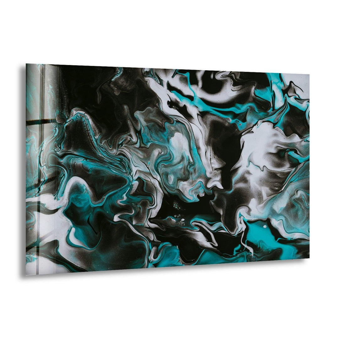 Green and Black Alcohol ink Glass Wall Art - MyPhotoStation