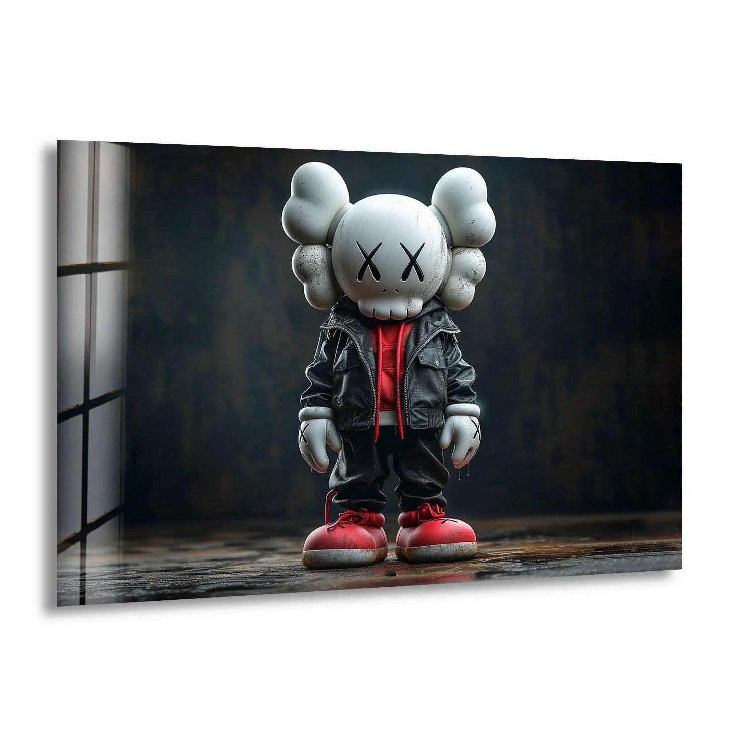 Kaws Black Glass Wall Art - MyPhotoStation