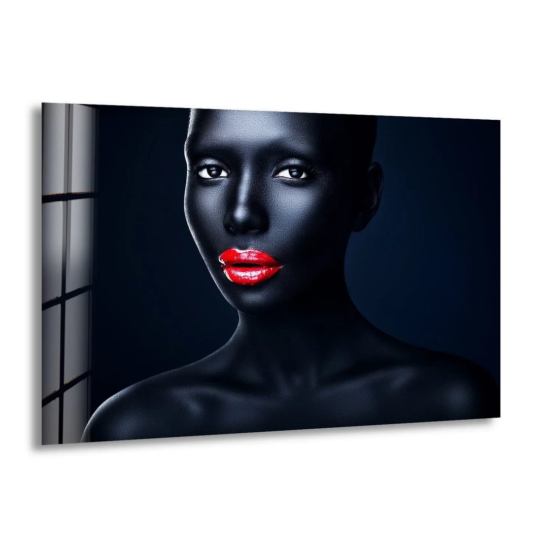 Red Lips Cool Glass Photos & Wall Art Decor