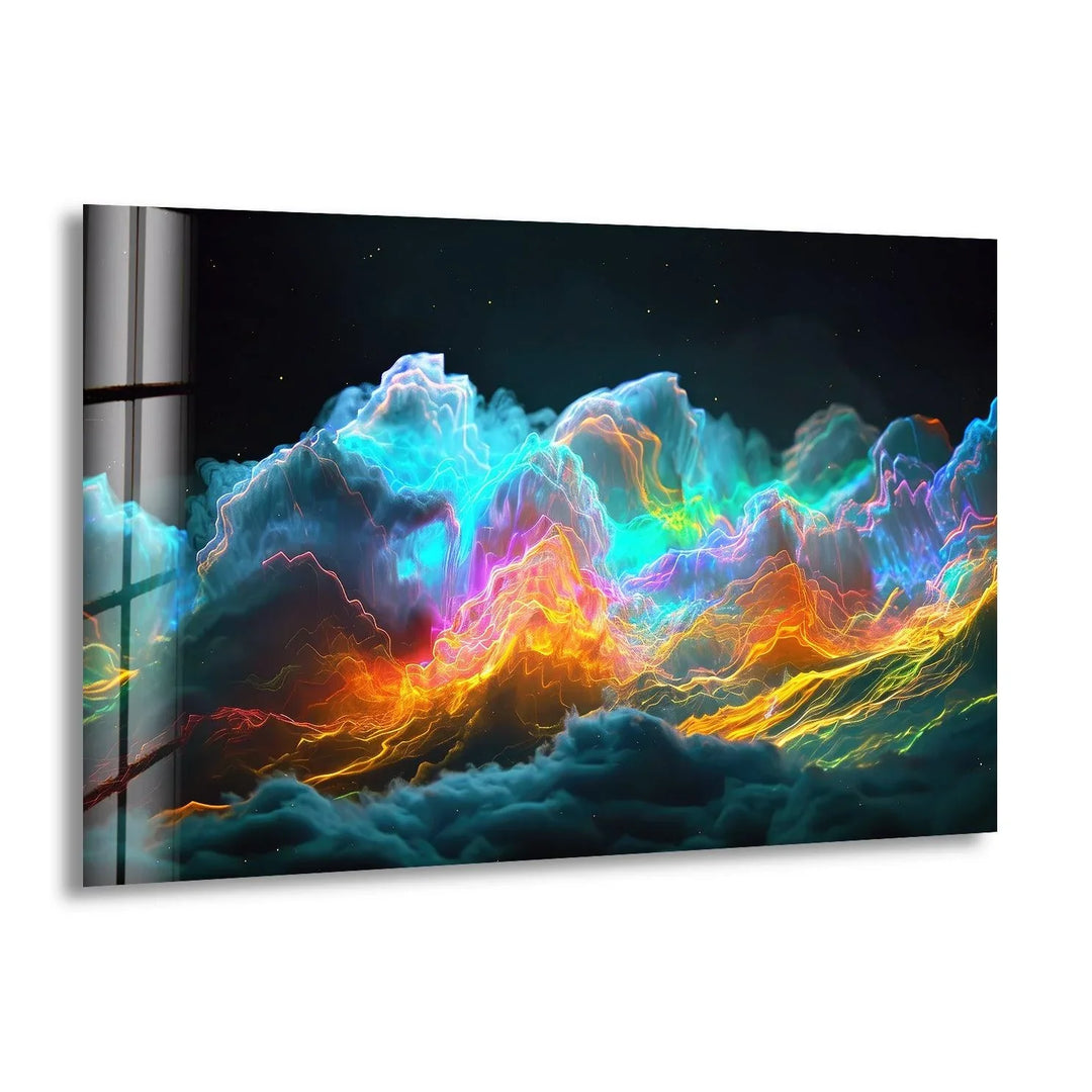 Vibrant Abstract Clouds Glass Wall Art - MyPhotoStation