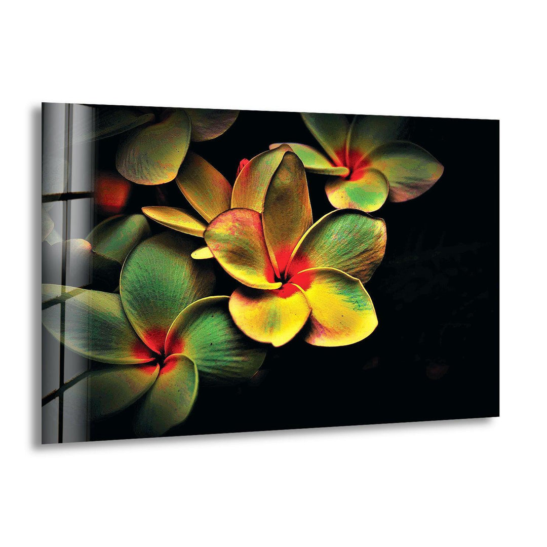 Vivid Color Yellow Flower Glass Wall Art, print on glass, glass printed photos