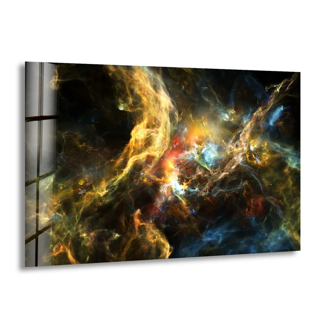 Fractal Nebula with Starfield Glass Wall Art - MyPhotoStation