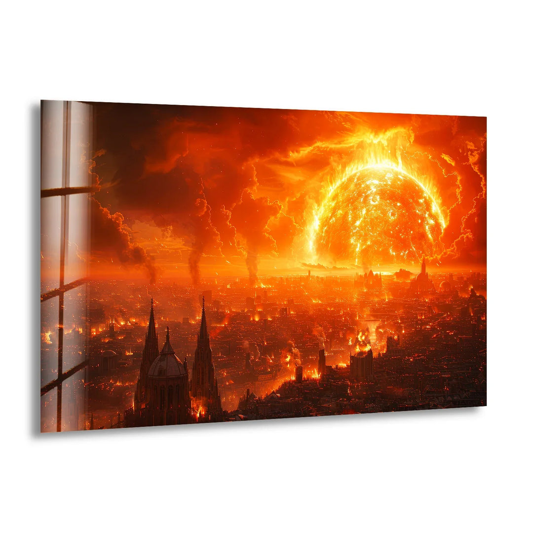 Atomic Bomb Glass Wall Art print on glass, glass printed photos