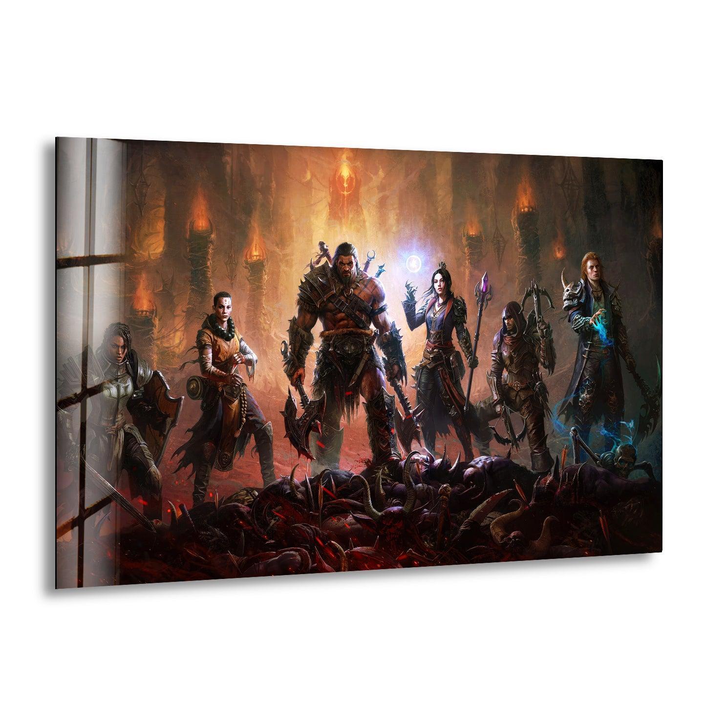 Epic Fantasy Heroes Glass Wall Art Glass Photo Prints for Walls