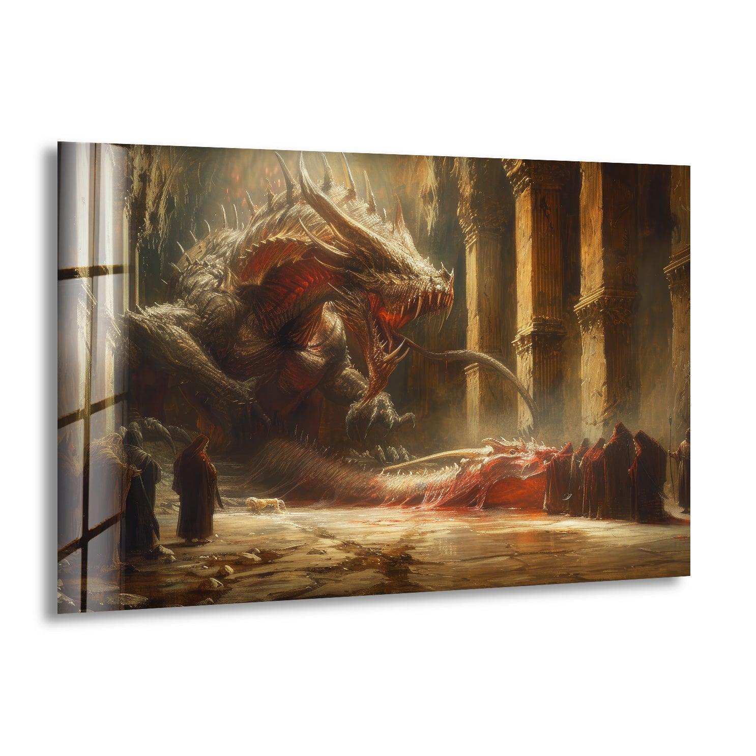 Monstrous Dragon Emerging Wall Art – Epic Fantasy Decor – MyPhotoStation