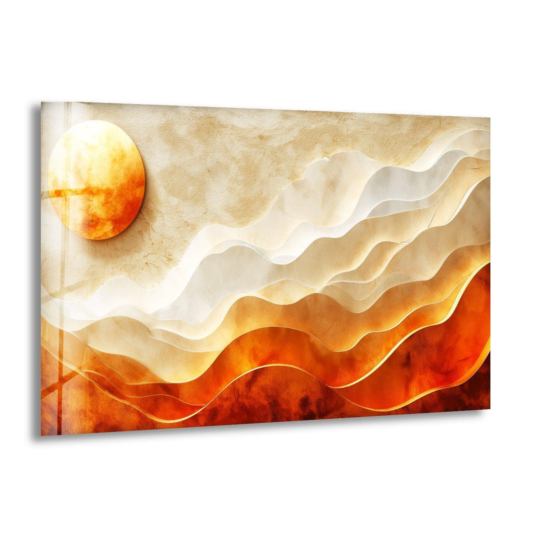Golden Sun Art Deco Glass Wall Art - MyPhotoStation
