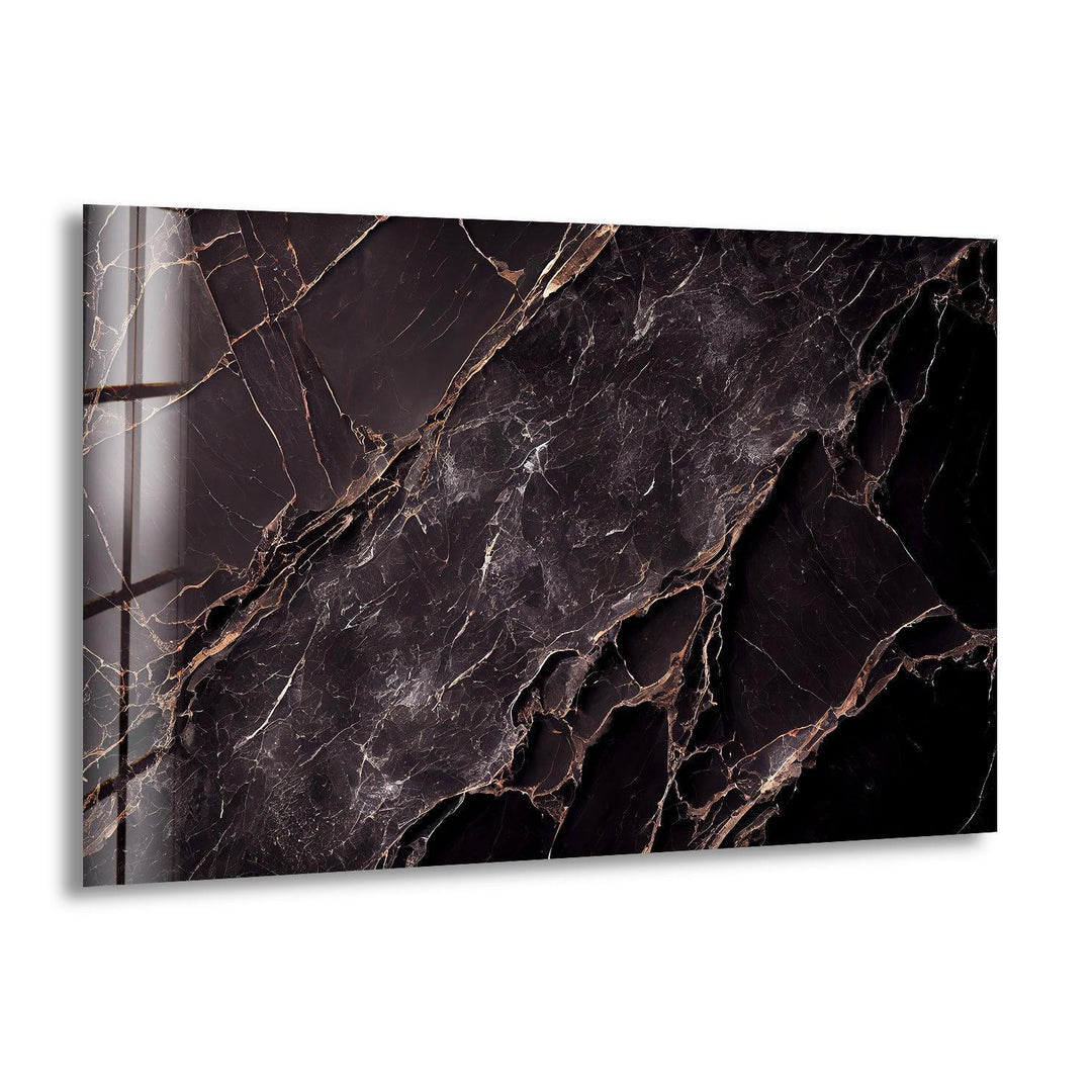 Black Marble Natural Abstract Glass Wall Art - MyPhotoStation