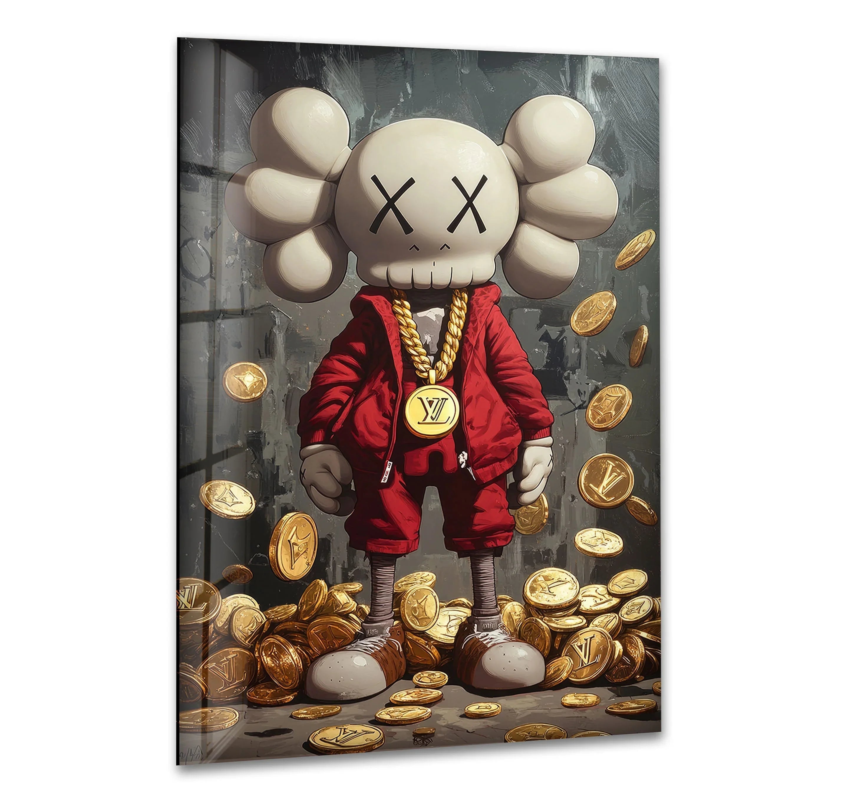 Rich Kaws Glass Wall Art – Street Luxury Decor – MyPhotoStation