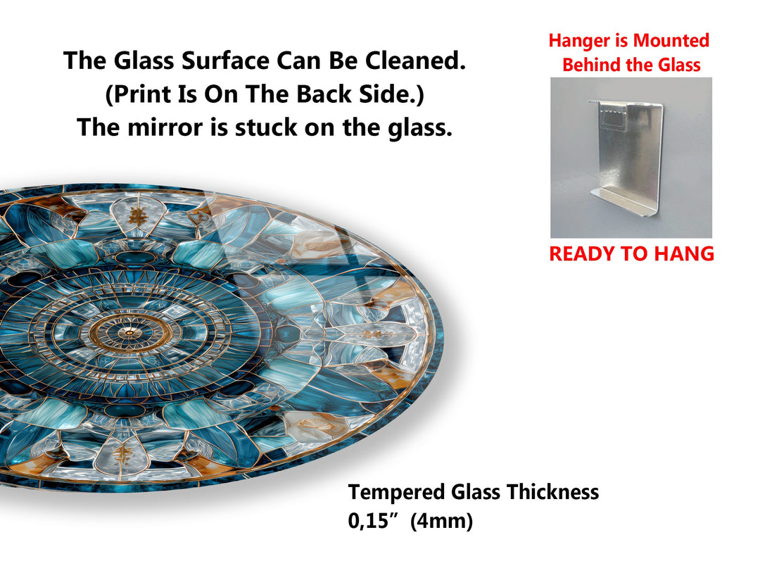 Golden Harmony Trio – Abstract Mosaic Round Glass Wall Art Set