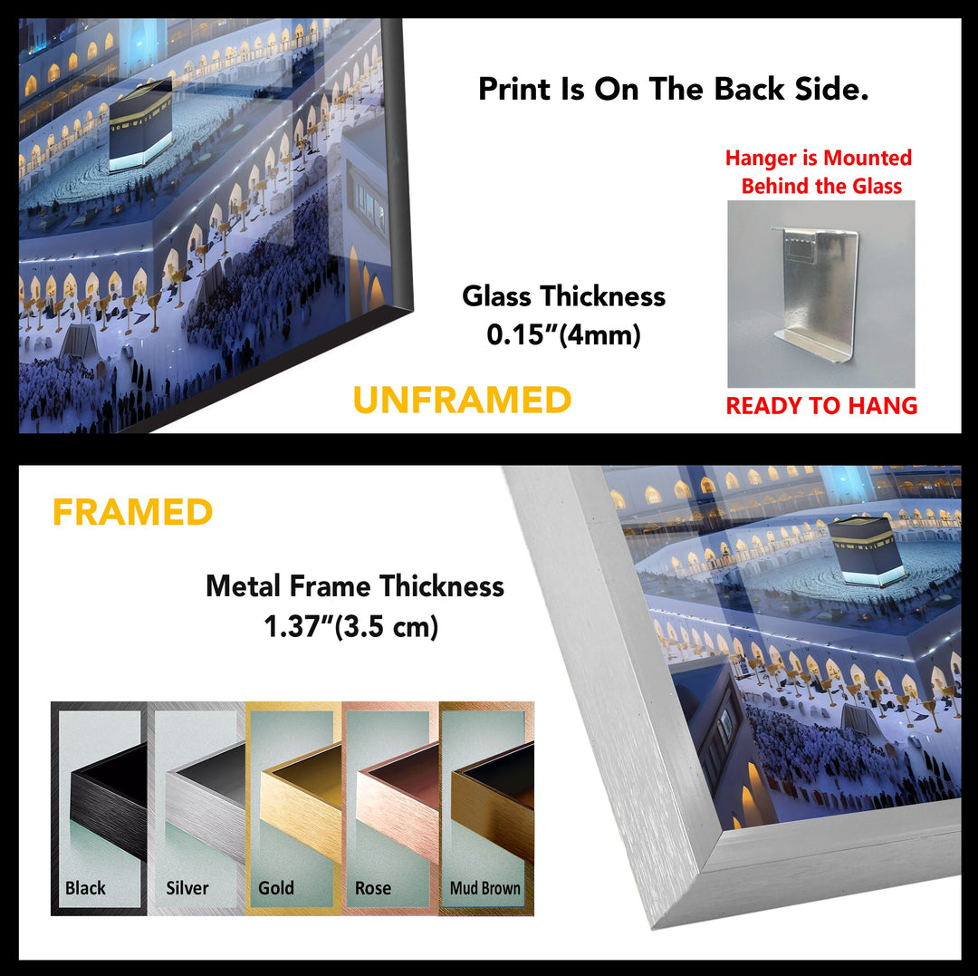 Sacred Serenity – Kaaba Under the Mecca Clock Tower Glass Wall Art
