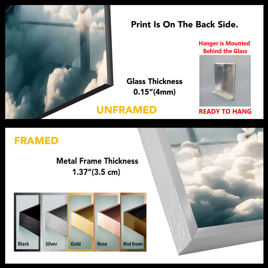 Divine Elevation – Kaaba Among the Clouds Glass Wall Art