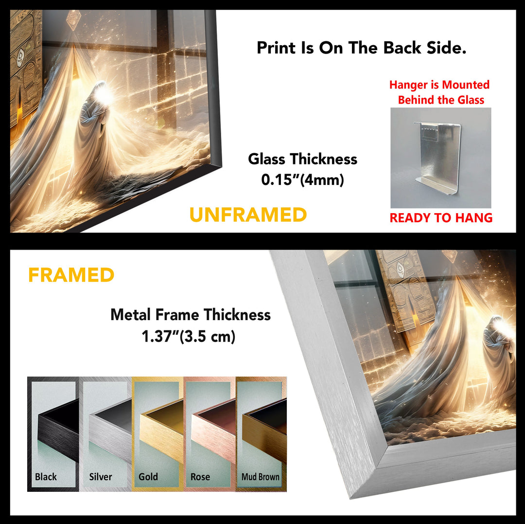 Heavenly Grace – Divine Light at the Kaaba Glass Wall Art